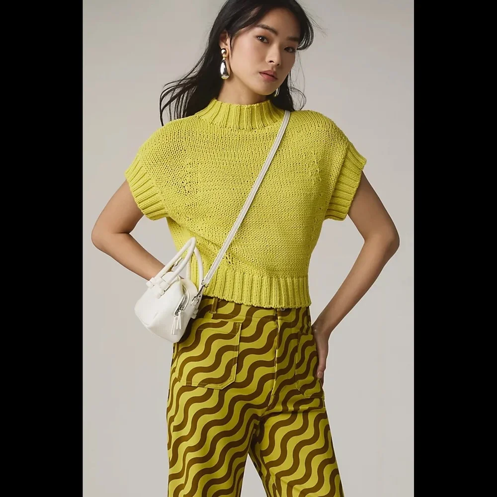 Anthropologie Colette Cropped Wide-Leg Ponte Pants by Maeve - Picture 3 of 16